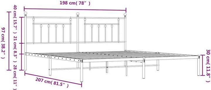 Produktbild vidaXL Bettgestell (193 x 203 cm)