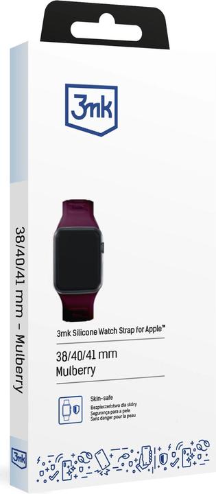 Produktbild 3MK Silicone Watch Strap ciemnofioletowy /mulberry dla Apple Watch 38/40/41mm (Silikon, Edelstahl)
