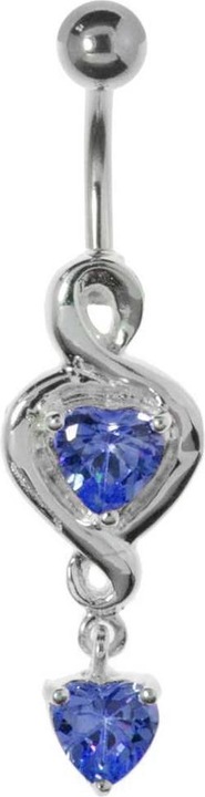 Produktbild Bijouteria Bauchpiercing (Chirurgenstahl 316L, Kristall, Silber 925)