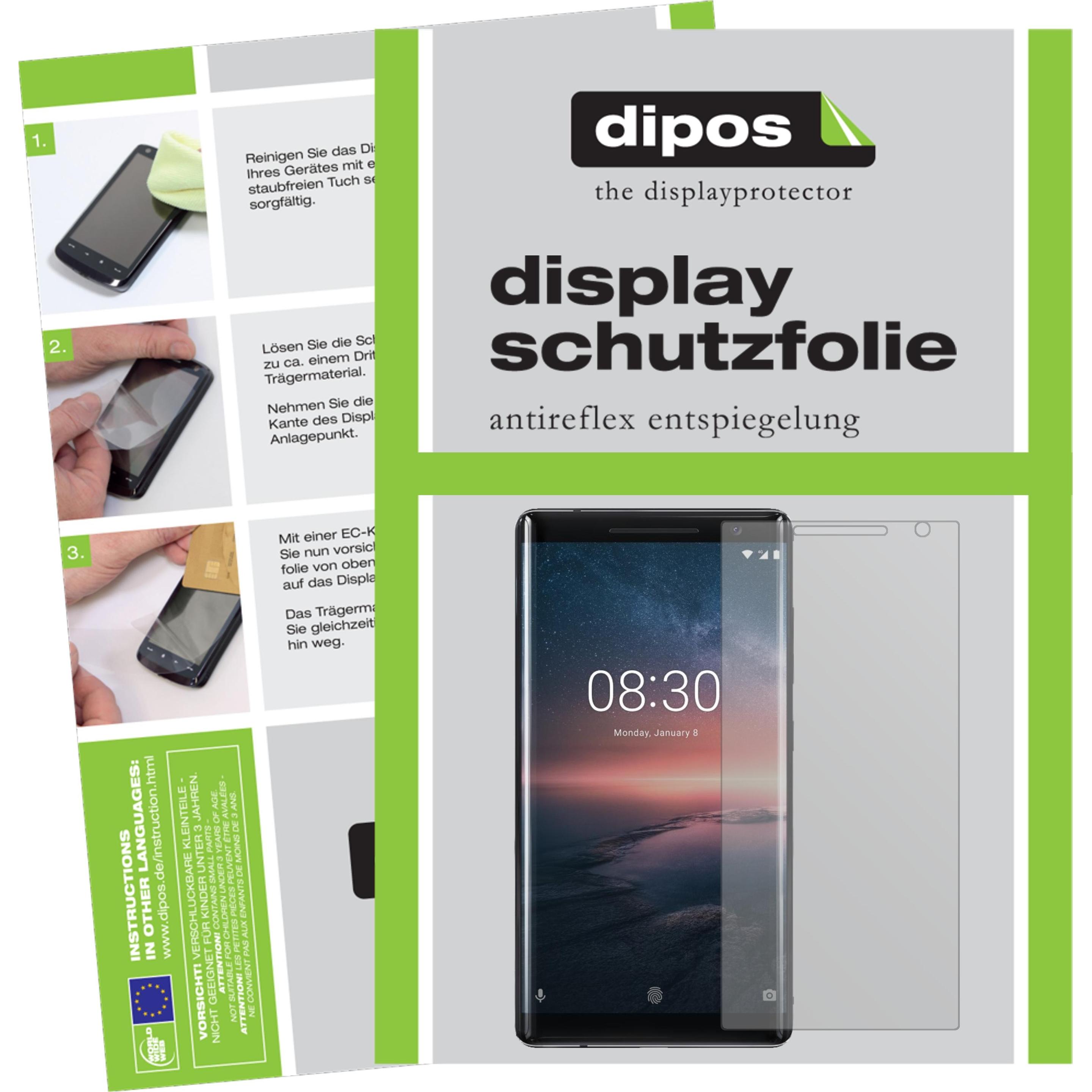 Dipos Displayschutzfolie Antireflex (5 Stück, Nokia 8 Sirocco), Smartphone Schutzfolie, Transparent