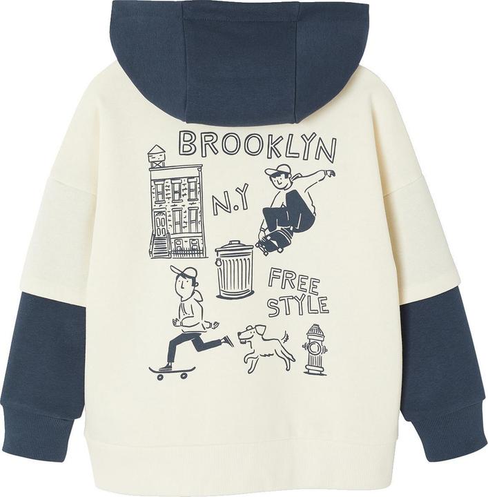 Actual product image Vertbaudet Jungen Kapuzensweatshirt mit Prints, Lageneffekt (86)
