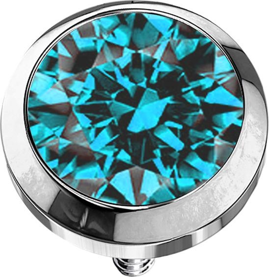 Produktbild Star Piercing Dermal Anchor silber mit Kristall aqua (ohne Messing, Titan G23)