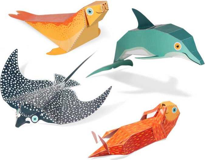 Image du produit Pukaca Papierspielzeugset. 4 Meerestiere (Allemand)