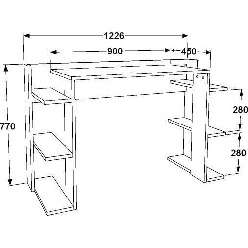 Thumbnail - Hanah Home, Schreibtisch, Ember (123 x 77 x 45 cm)