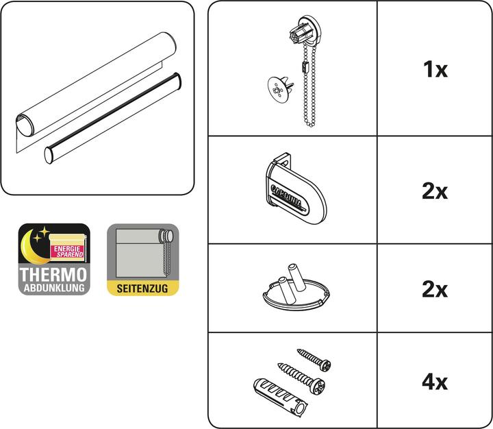 Productafbeelding Gardinia Zijwaarts trekkend rolgordijn (122 x 180 cm)
