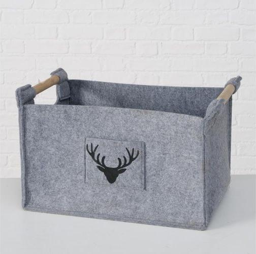 Produktbild Boltze Home Boltze Aufbewahrungskorb Karly 3er Set, Grau, Materialtyp: Textil (3 x, 35 x 25 x 27 cm)