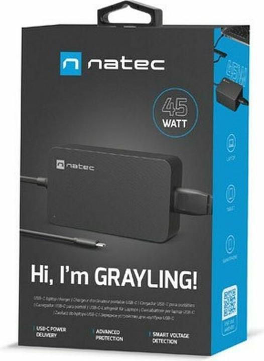 Actual product image Genesis Zasilacz do laptopa Natec GRAYLING USB-C (NZU-2033) (45 W)