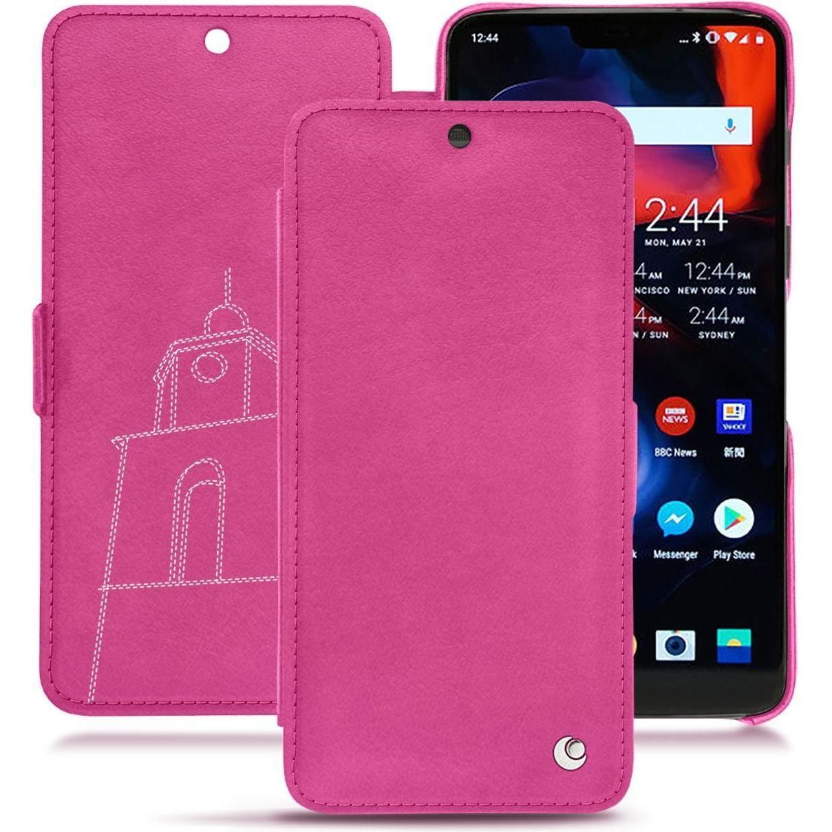 Noreve Lederschutzhülle horizontal (OnePlus 6), Smartphone Hülle, Rosa