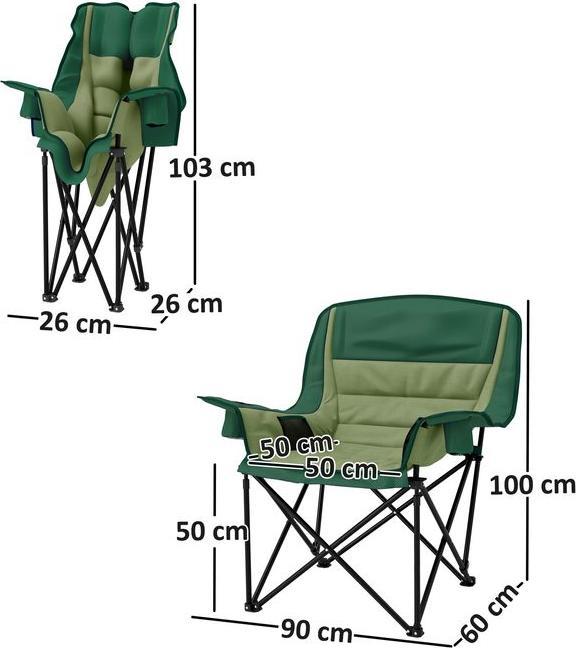 Image du produit Swisshandel24 Campingstuhl faltbarer Gartenstuhl mit Seitentasche, Becherhalter, Grün