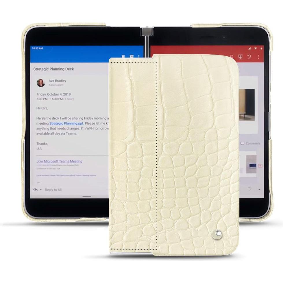 Thumbnail - Noreve Lederschutzhülle (Microsoft Surface Duo), Smartphone Hülle, Weiss