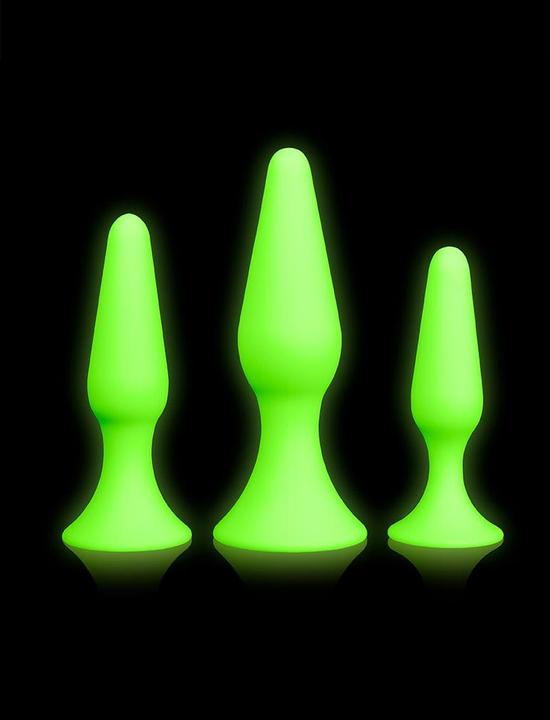 Actual product image Ouch! Butt Plug Set - Glow in the Dark