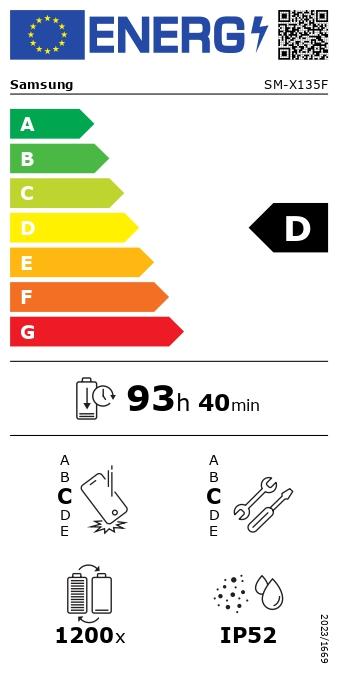 Label énergétique Samsung Galaxy Tab A11 (4G, 8.70", 64 Go, Gris)