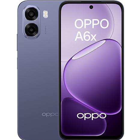 OPPO A6x (128 GB, Black Purple, Purple, 6.75", Dual SIM, 4G), Smartphone, Violett