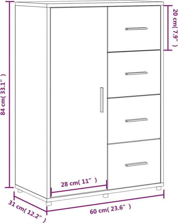 Produktbild vidaXL Sideboard (60 x 31 x 84 cm)