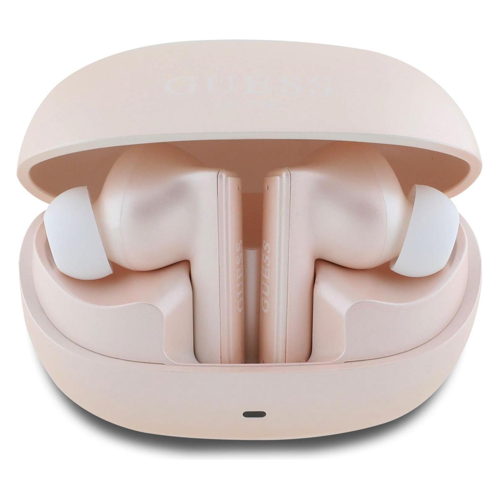 Guess Słuchawki Bluetooth GUTWST88MCTGP Tws + Stacja Dokująca Różowy/roze Capsule Bedrukt Logo (Actieve Ruisonderdrukking, 26 h, Draadloze),
