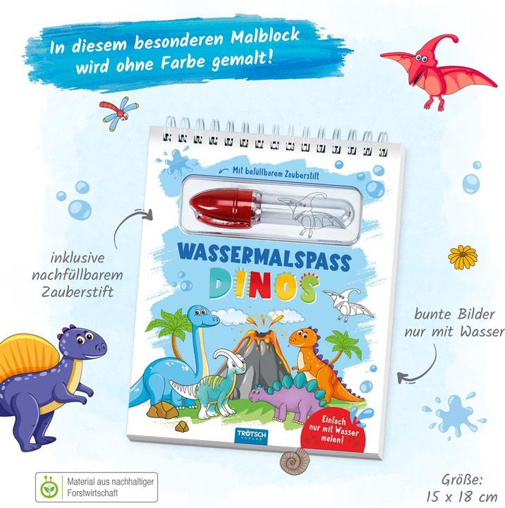 Immagine prodotto Divertimento da colorare ad acqua con la penna magica Dinosauro