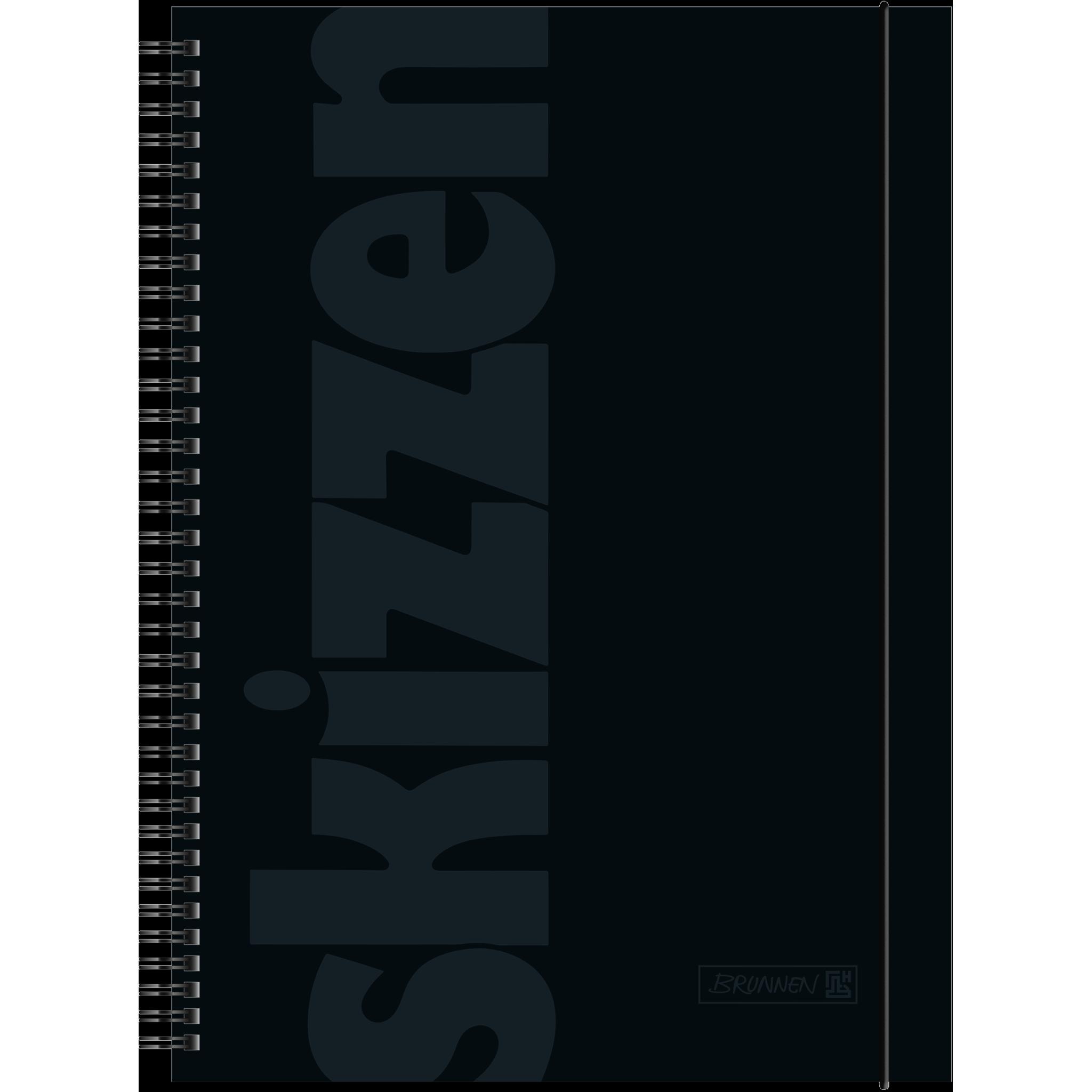 Brunnen, Heft + Block, Skizzenbuch A4, 48 Blatt, schwarz (A4)