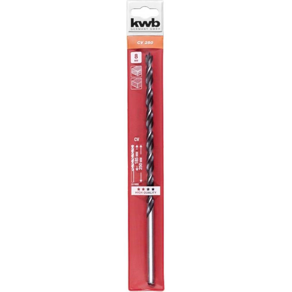 kwb, Bohrereinsatz, 511808 Holz-Spiralbohrer 8 mm Gesamtlänge 250 mm 1 St. (8 Millimeter)