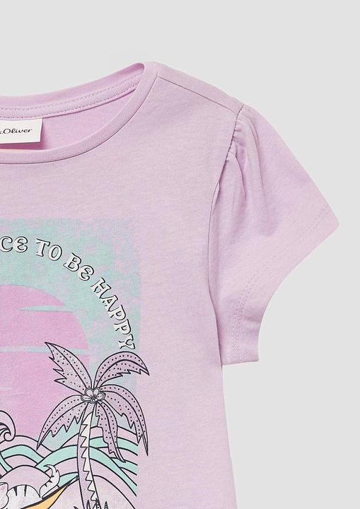 Produktbild S.Oliver T-Shirt Ausgestelltes T-Shirt mit Glitzerprint und Puffärmeln (92)