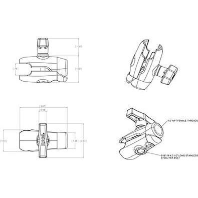 Thumbnail - RAM Mounts Unpkd RAM Single Ball Arm, Barcode-Scanner Zubehör