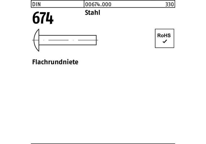 Immagine prodotto Rivetti tondi piatti DIN 674 5 x 10 in acciaio