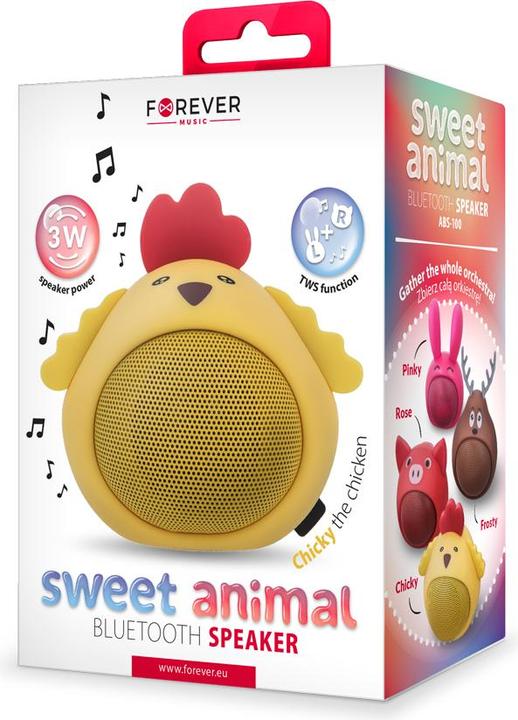Image du produit Forever Bluetooth portable speaker Sweet Animal Chicken Chicky ABS-100 (6 h, Fonctionnement sur piles)