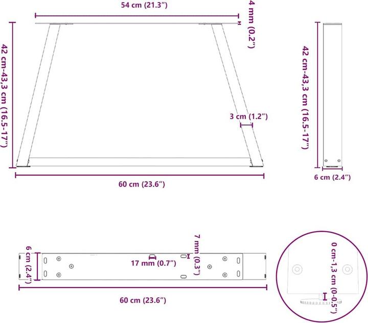 Actual product image vidaXL Couchtischbein