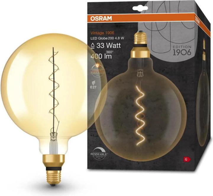 Actual product image Osram Vintage 1906 LED DIM 33 4.8 W/2200 K E27 (E27, 4.80 W, 400 lm, 1 x, G)