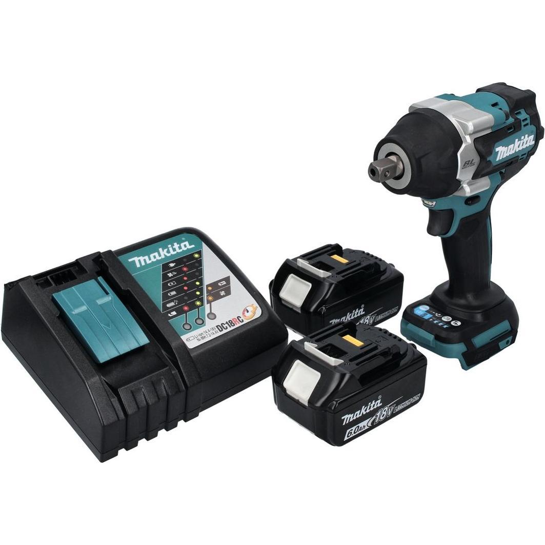 Thumbnail - Makita, Bohrmaschine + Akkuschrauber, DTW 701 RG Akku Schlagschrauber 18 V 700 Nm 1/2" XPT Brushless + 2x Akku 6,0 Ah + ...