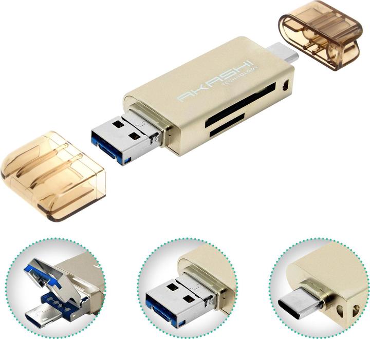 Produktbild Akashi Altsdreader3in1 (Micro USB, USB, USB-C)