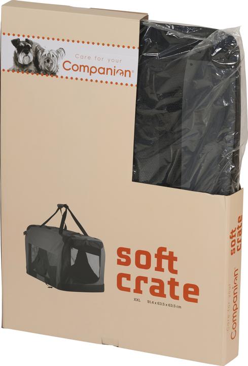 Actual product image Companion Pet Soft Crate, 91.4x63.5x63.5 cm, grå/sort XXL