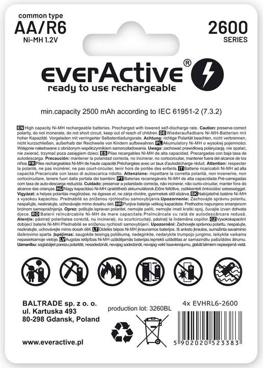 Produktbild Everactive Professional Line (4 Stk., AA, 2500 mAh)