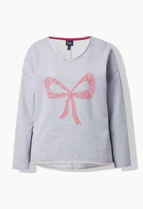 Produktbild Ulla Popken Sweatshirt, Schleife, Oversized, V-Ausschnitt, Langarm (54)