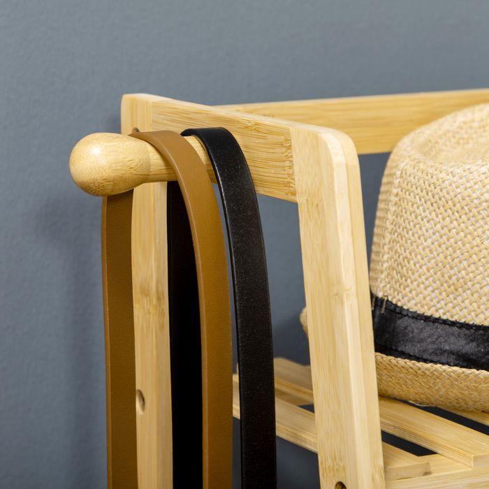 Immagine prodotto Swisshandel24 Kleiderständer Garderobenständer mit zwei Kleiderhaken, Kleiderstange, Natur