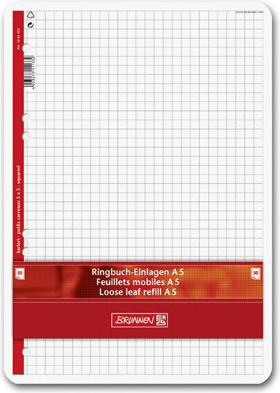 Image du produit Brunnen Pochettes pour classeurs à anneaux quadrillées