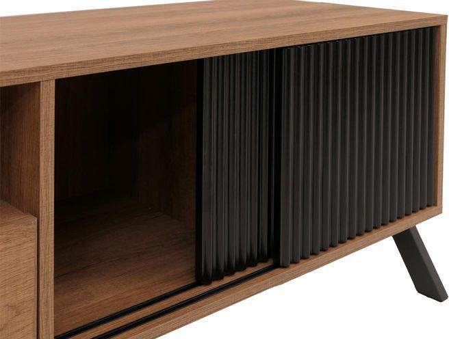 Produktbild Mendler TV-Rack HWC-O40, MDF Metall Melamin 49x120x40cm – natur