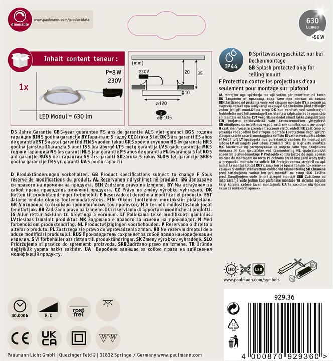 Produktbild Paulmann Einbaupanel Areo (830 lm)