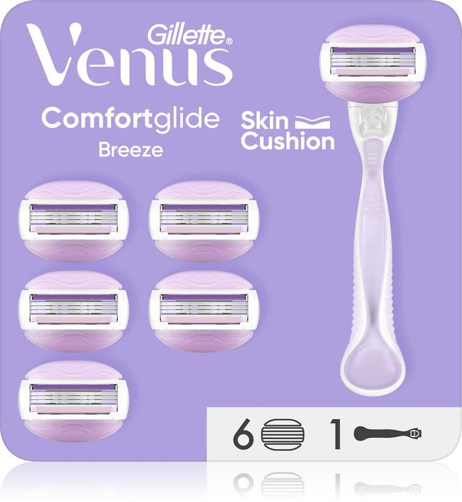 Produktbild Gillette Venus Comfortglide Breeze Rasierer für Frauen mit 1 Griff und 6 Nachfüllpackungen
