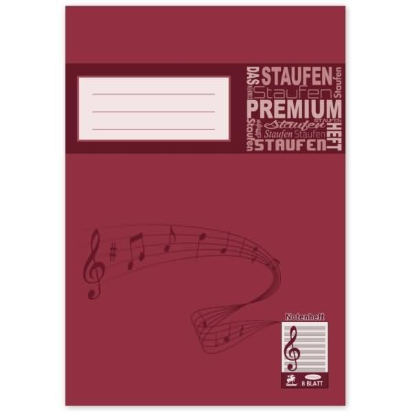 Thumbnail - Staufen, Heft + Block, Notenheft ohne Hilfslinien Lineatur N Notenlineatur DIN A4 ohne Rand, 8 Blatt (A4, Weicher Einban...