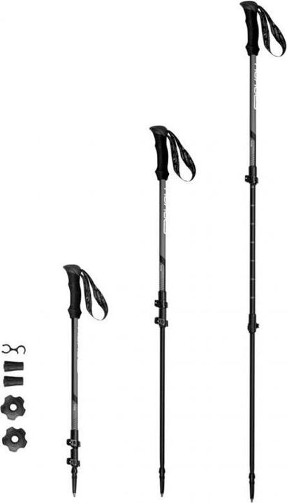 Actual product image Spokey Trekking poles gray black ZION (105 - 135 cm)