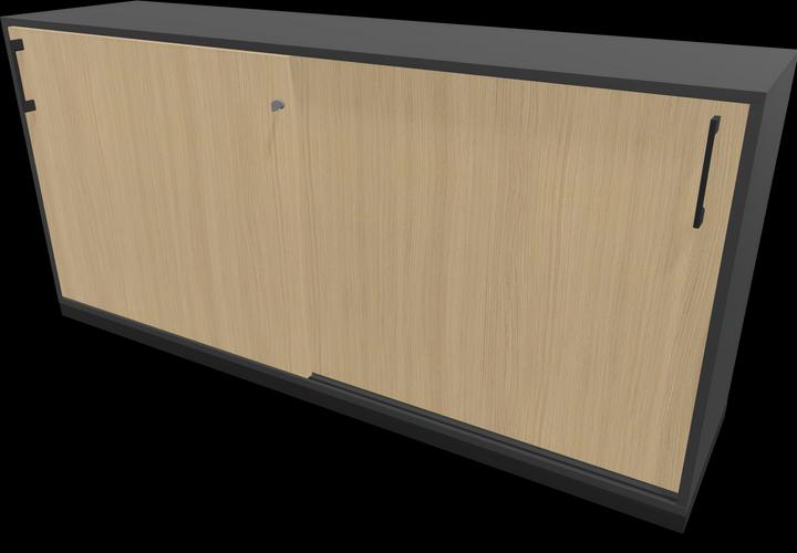 Oak decor bleached, Black, Dark grey