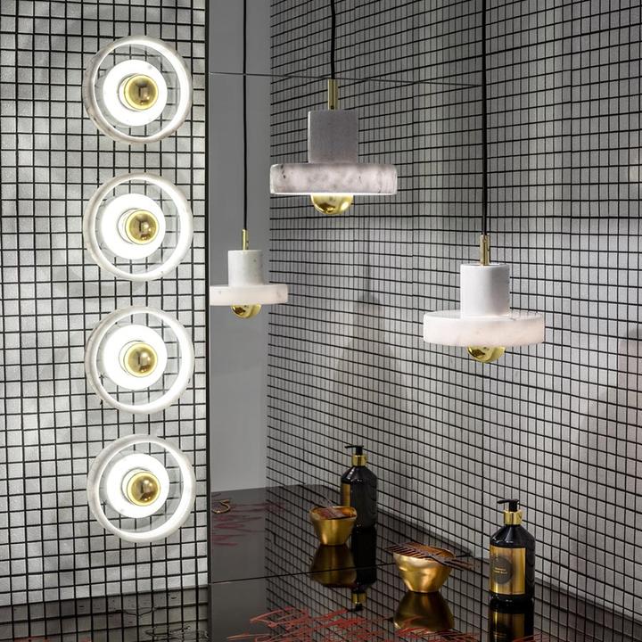 Actual product image Tom Dixon Stone pendant light white/gold (360 lm)