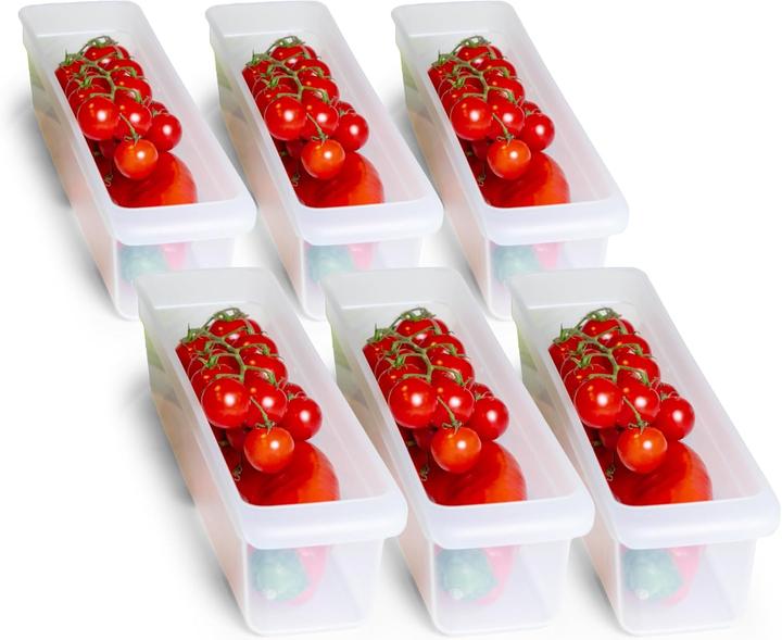 Novaliv 6X Kühlschrank Organizer 30,5 x 7,5 x 8 cm BPA-frei Ordnung Made in Germany Lebensmittelecht