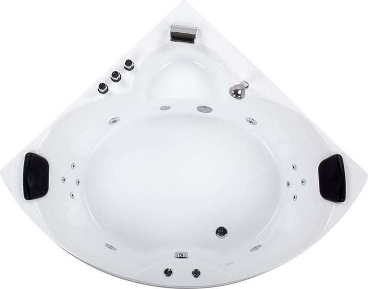 Produktbild Beliani Whirlpool Badewanne weiss Eckmodell mit LED 205 x 145 cm SENADO (205 cm, 150 cm)