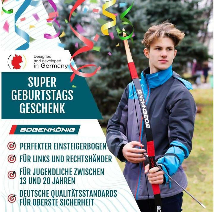 Actual product image Bogenkönig Bogenschiess-Set mit Köcher 30 lbs