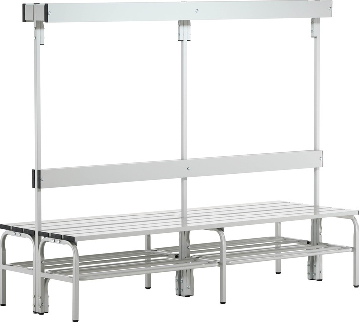 Produktbild Sypro Umkleidebank für Feuchträume mit Rückenlehne, doppelseitig (40 cm, 28 cm)