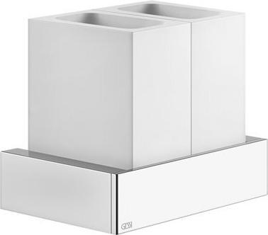 Produktbild Gessi Rettangolo Accessoires Doppel-Glashalter zur Wandmontage, Becher weiss, 20810
