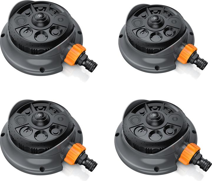 Brandson 4x Vielflächenregner Garten Sprinkler, 360° Rasensprenger, 8 Sprühmodi, 110 m², einstellbar (Arroseurs de grande surface)