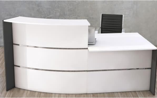 Productafbeelding Kerkmann BARI receptie wit, antraciet 231,0 x 122,5 x 112,0 cm