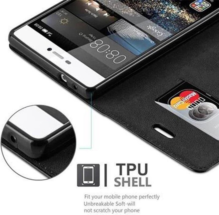 Actual product image Cadorabo Book Invisible Magnet Cover (Huawei P8)